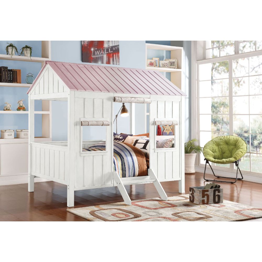 Acme - Spring Cottage Full Bed 37695F White & Pink Finish