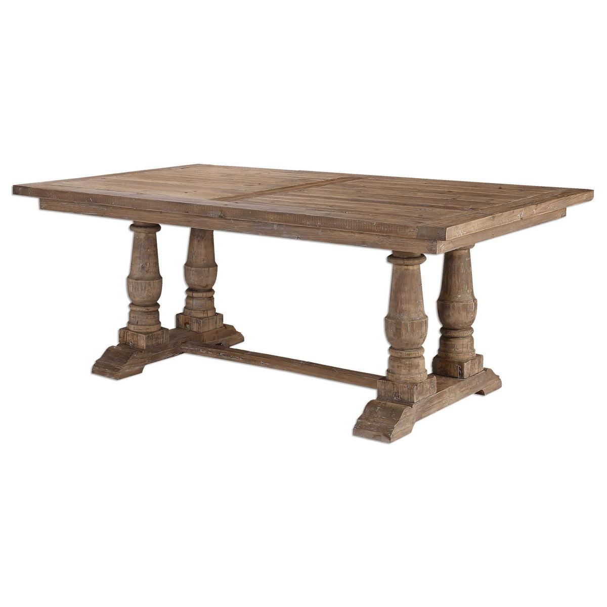 Stratford Salvaged Wood Dining Table - Light Brown by Uttermost - View 3
