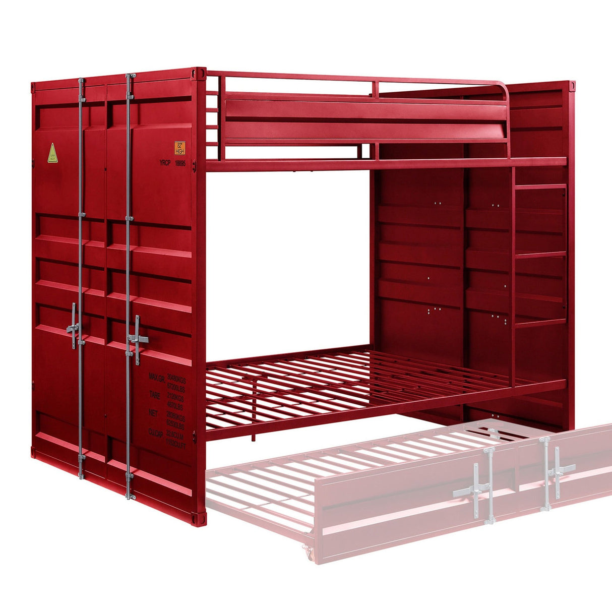 Cargo Full/Full Bunk Bed 37915 Red Finish | Acme | Home Elegance USA