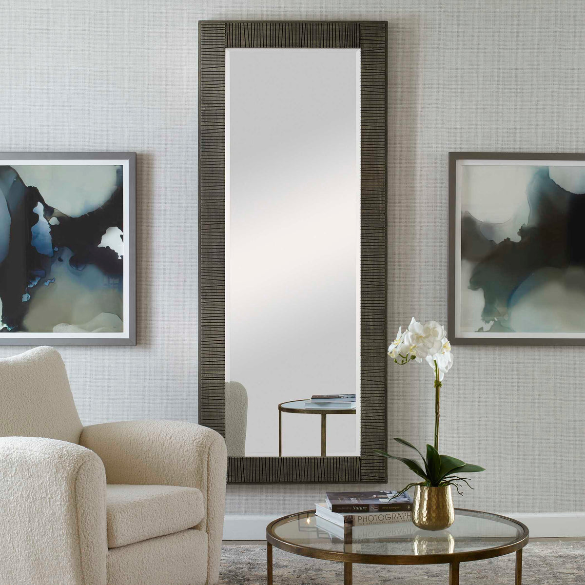 Figaro Oversized Mirror - Dark Gray by Uttermost - View 3