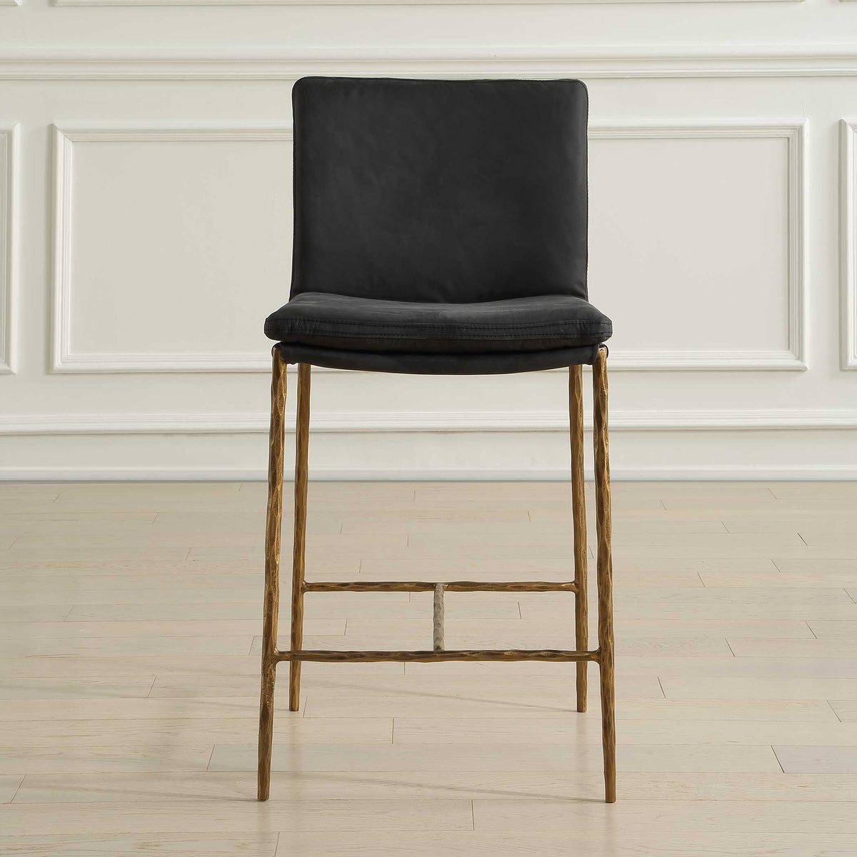 Ascend Counter Stool Charcoal - Black / Gold by Uttermost - View 2