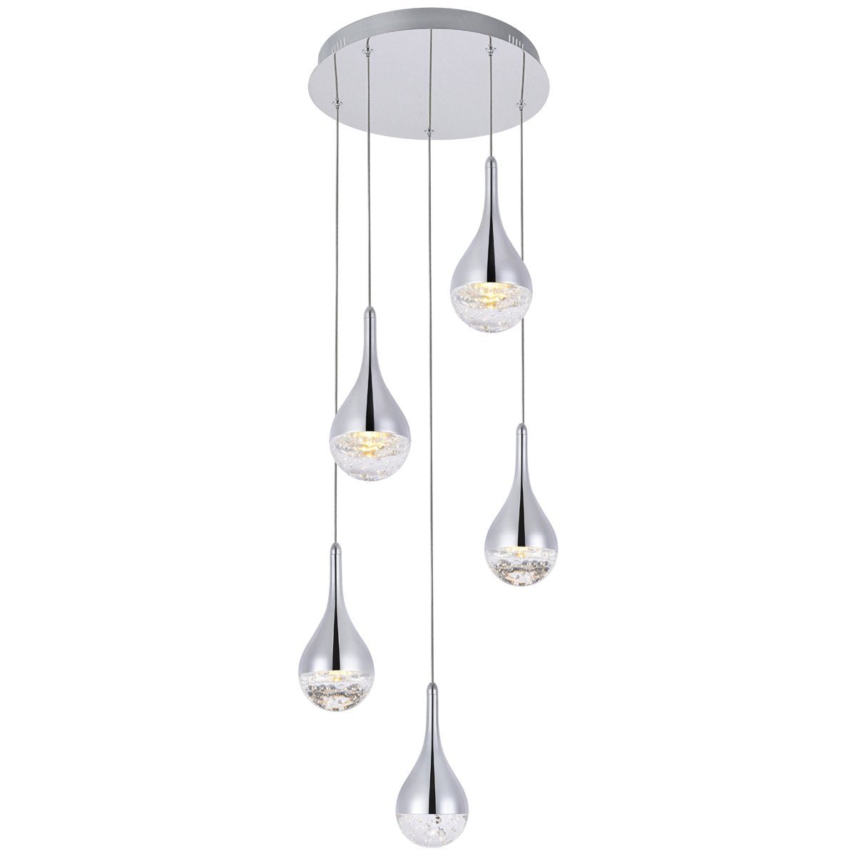 Amherst Led 5 - Light Round Chandelier In Chrome | Elegant Lighting | Home Elegance USA