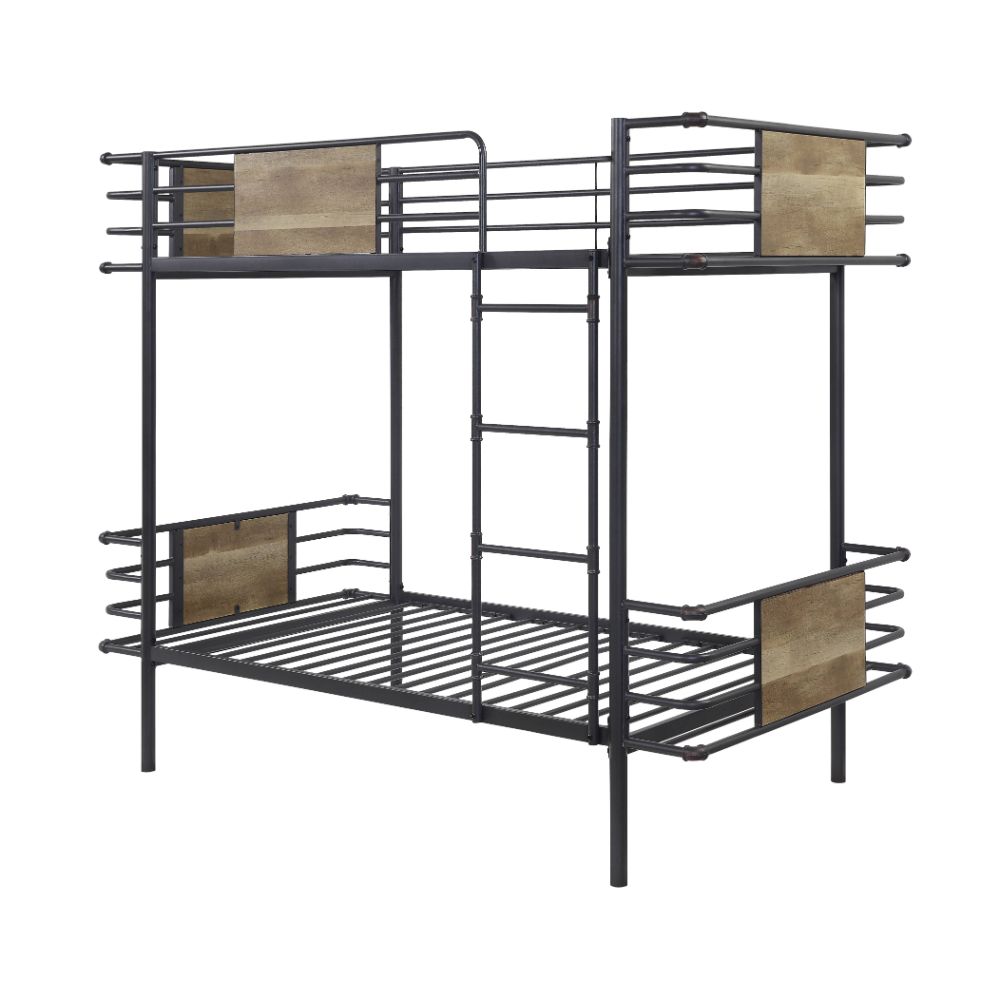 Deliz Twin/Twin Bunk Bed 38130 Gunmetal Finish | Acme | Home Elegance USA
