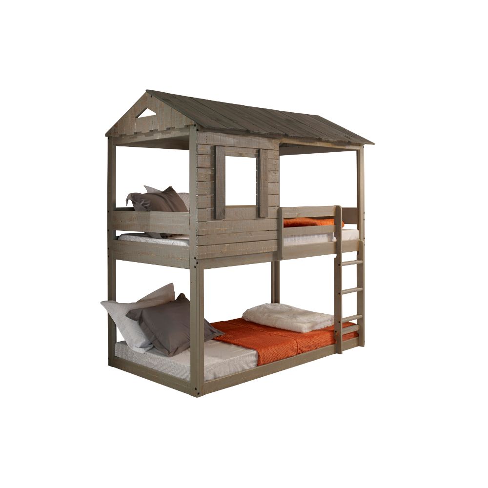 Darlene Twin/Twin Bunk Bed 38140 Rustic Gray Finish | Acme | Home Elegance USA