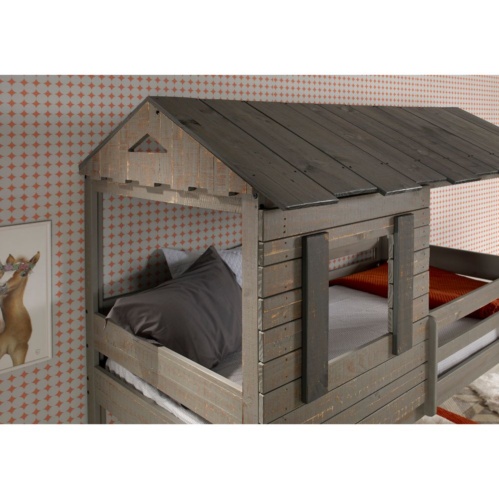 Darlene Twin/Twin Bunk Bed 38140 Rustic Gray Finish | Acme | Home Elegance USA
