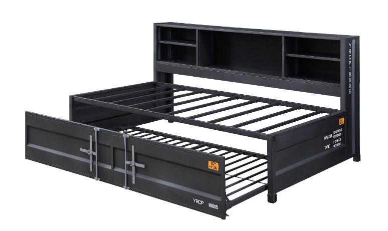 Cargo Daybed W/Trundle (Twin) & Storage 38270 Gunmetal Finish | Acme | Home Elegance USA