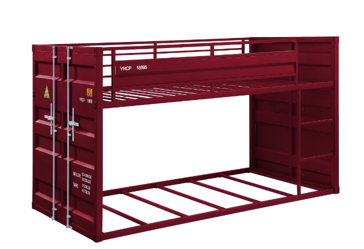 Cargo Twin/Twin Bunk Bed 38280 Red Finish | Acme | Home Elegance USA
