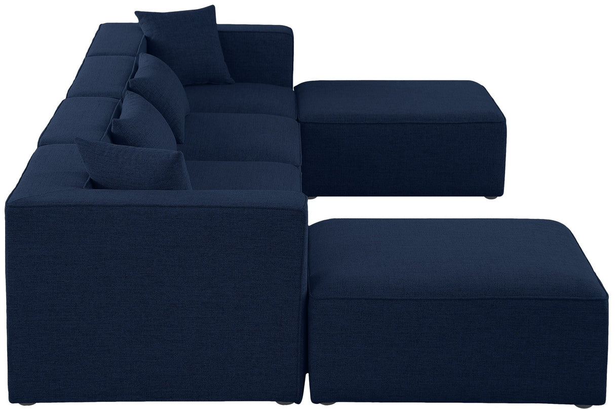 Cube - Modular Sectional 6 Piece - Navy - Modern & Contemporary | Home Elegance USA