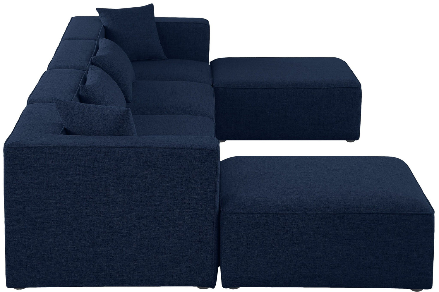 Cube - Modular Sectional 6 Piece - Navy - Modern & Contemporary | Home Elegance USA