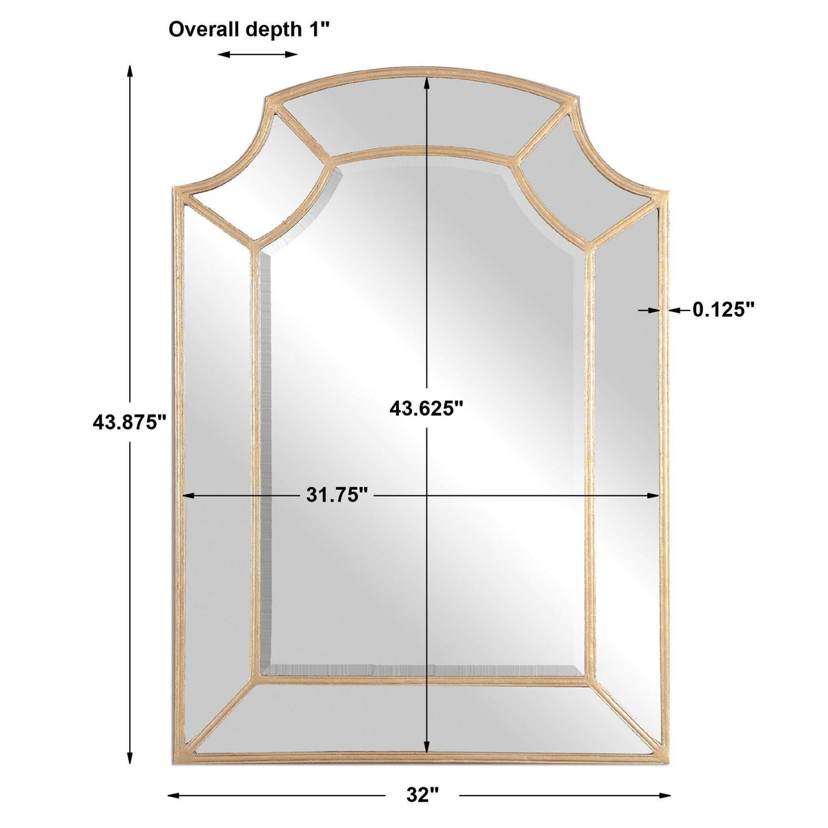 Francoli Arch Mirror - Gold by Uttermost - View 3
