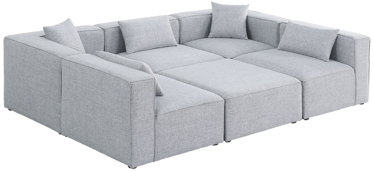Cube - Modular Sectional 6 Piece - Gray - Fabric | Home Elegance USA