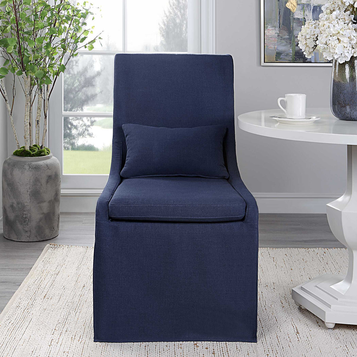 Coley Armless Chair - Blue by Uttermost - View 2