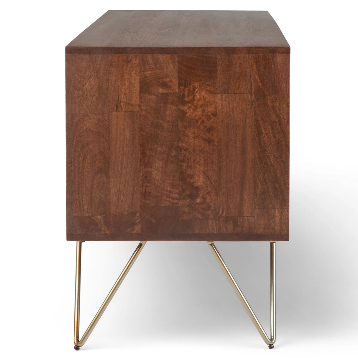 Hunter 60 inch Wide Solid Mango Wood TV Stand in Urban Brown For TVs up to 65 inches - sold by Home Elegance USA