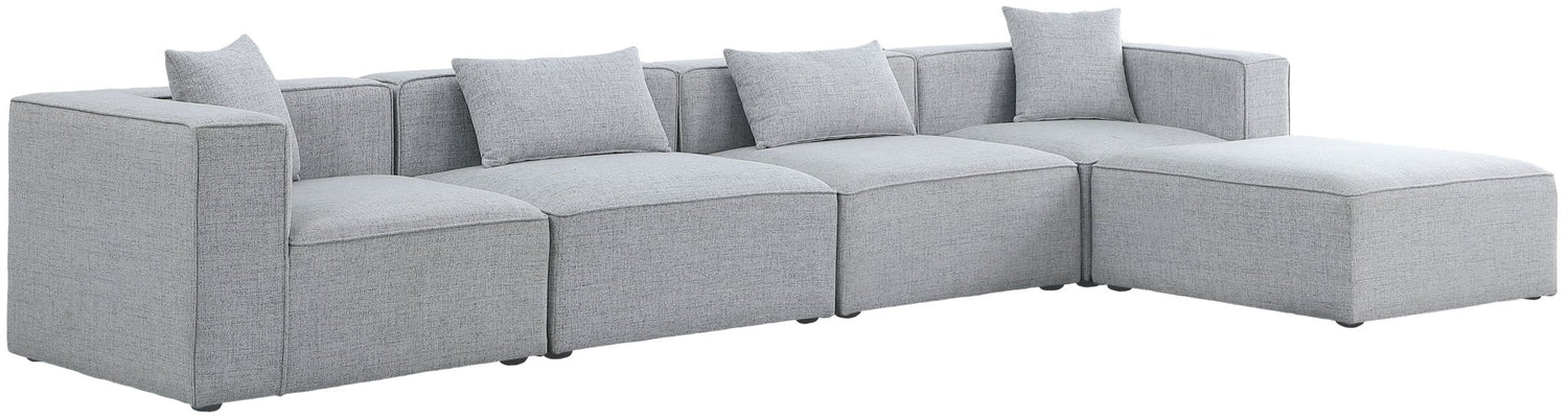 Cube - Modular Sectional 5 Piece - Gray - Fabric | Home Elegance USA
