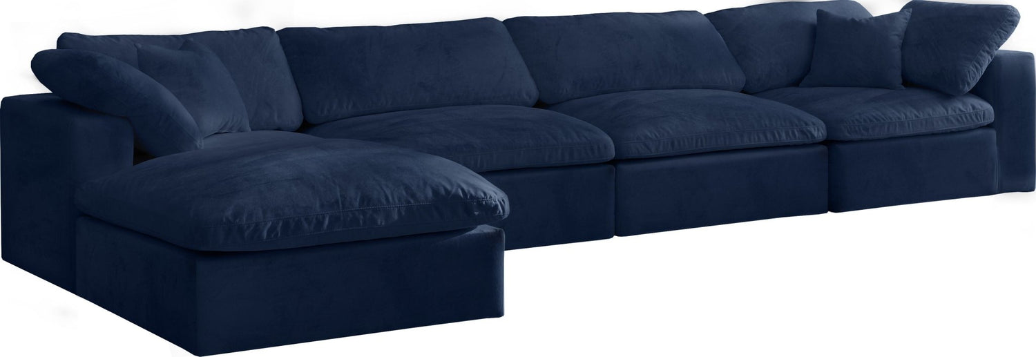 Cozy - Modular Sectional 5 Piece Cloud - Navy | Home Elegance USA
