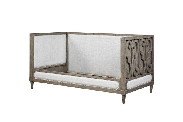 Artesia Daybed (Twin) 39710 Tan Fabric & Salvaged Natural Finish | Acme | Home Elegance USA