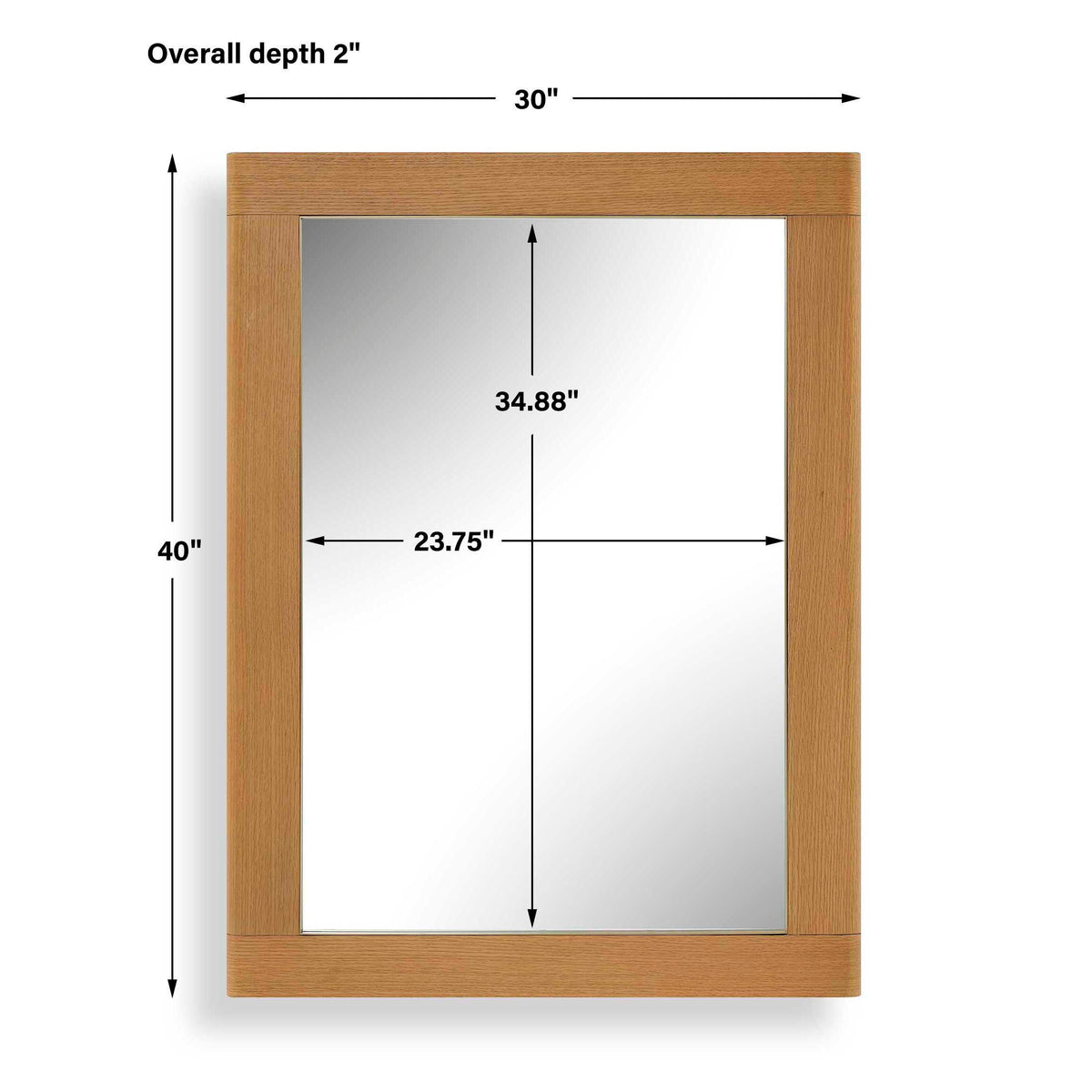 Bishop Gunstock Oak Mirror Woodtone - Light Brown by Uttermost - View 3