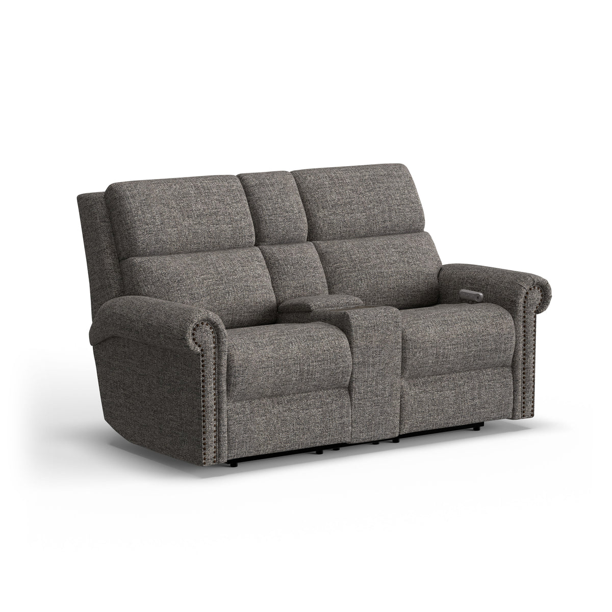 Bernard Power Reclining Loveseat With Console, Power Headrest, & Lumbar | Flexsteel