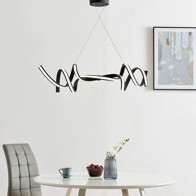 Munich LED Horizontal Chandelier // Black  | Finesse -  Home Elegance USA