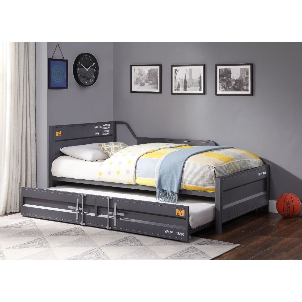 Cargo Daybed W/Trundle (Twin) 39885 Gunmetal Finish | Acme | Home Elegance USA