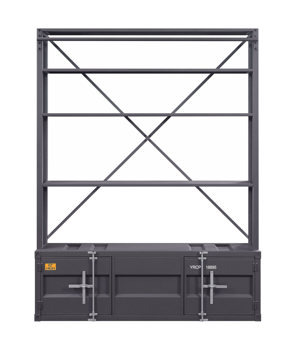 Cargo Bookcase W/Ladder 39887 Gunmetal | Acme | Home Elegance USA