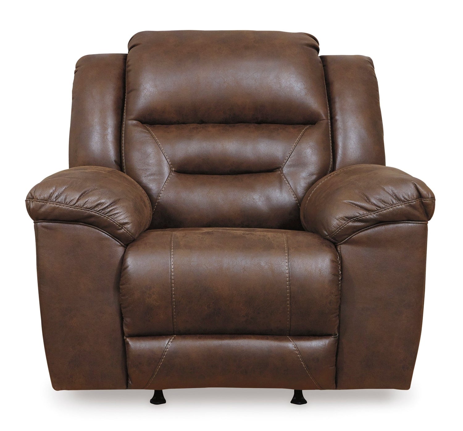 Ashley Chocolate Stoneland Power Rocker Recliner - Faux Leather | Home Elegance USA