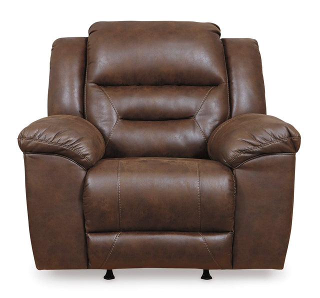 Ashley Chocolate Stoneland Power Rocker Recliner - Faux Leather | Home Elegance USA