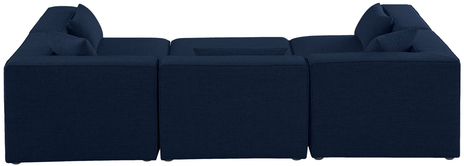 Cube - Modular Sectional 6 Piece - Navy - Fabric | Home Elegance USA