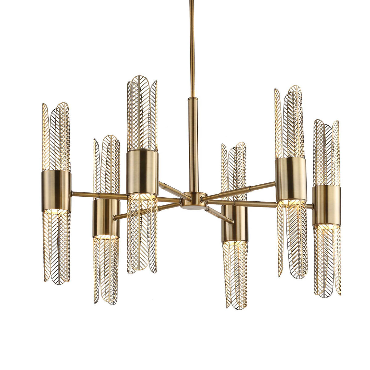 Cret 12 Light Brass Chandelier - Bronze by Uttermost - View 4
