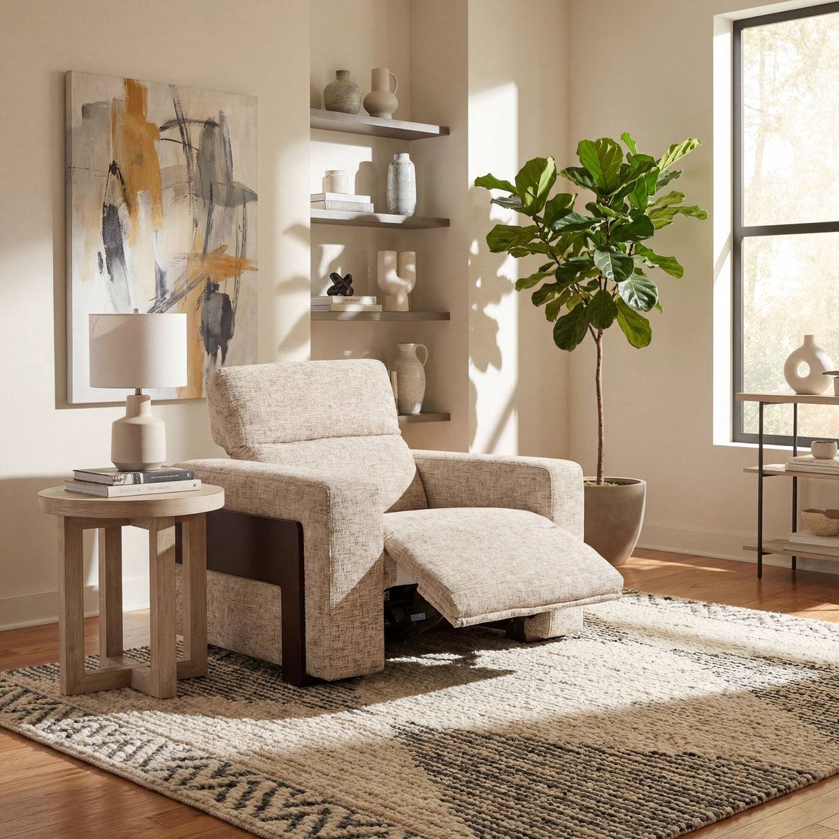 Atlas Power Recliner With Power Headrest Multicolored - White by Hooker Furniture - View 2