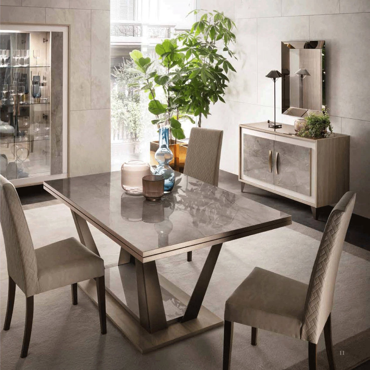 Arredoambra 12 Piece Dining Room Set W - 1Ext - Arredoambrachair - 12Set | ESF | Home Elegance USA