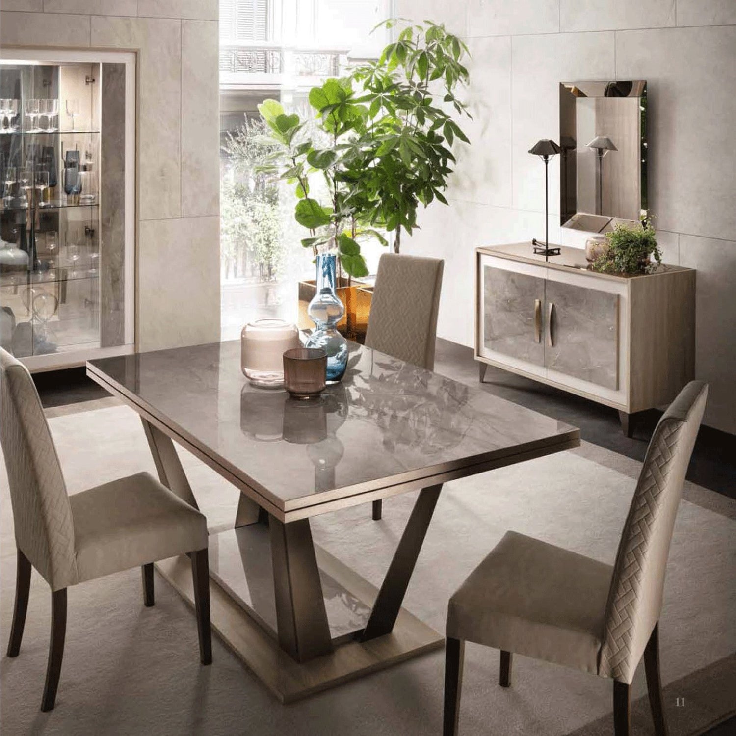 Arredoambra 8 Piece Dining Room Set W - 1Ext - Arredoambrachair - 8Set | ESF | Home Elegance USA