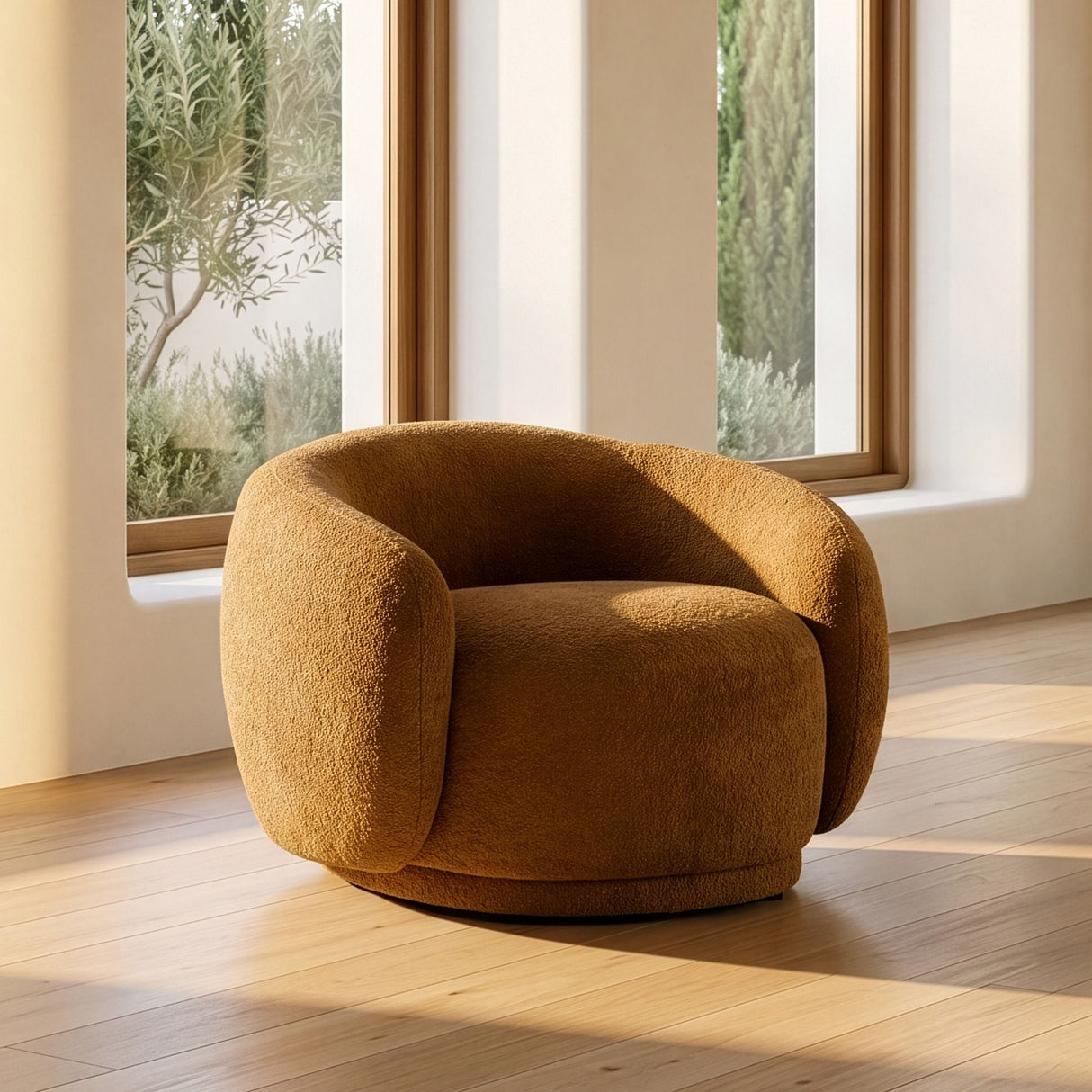 Divani Casa Andrew - Modern Orange Fabric Sofa Set