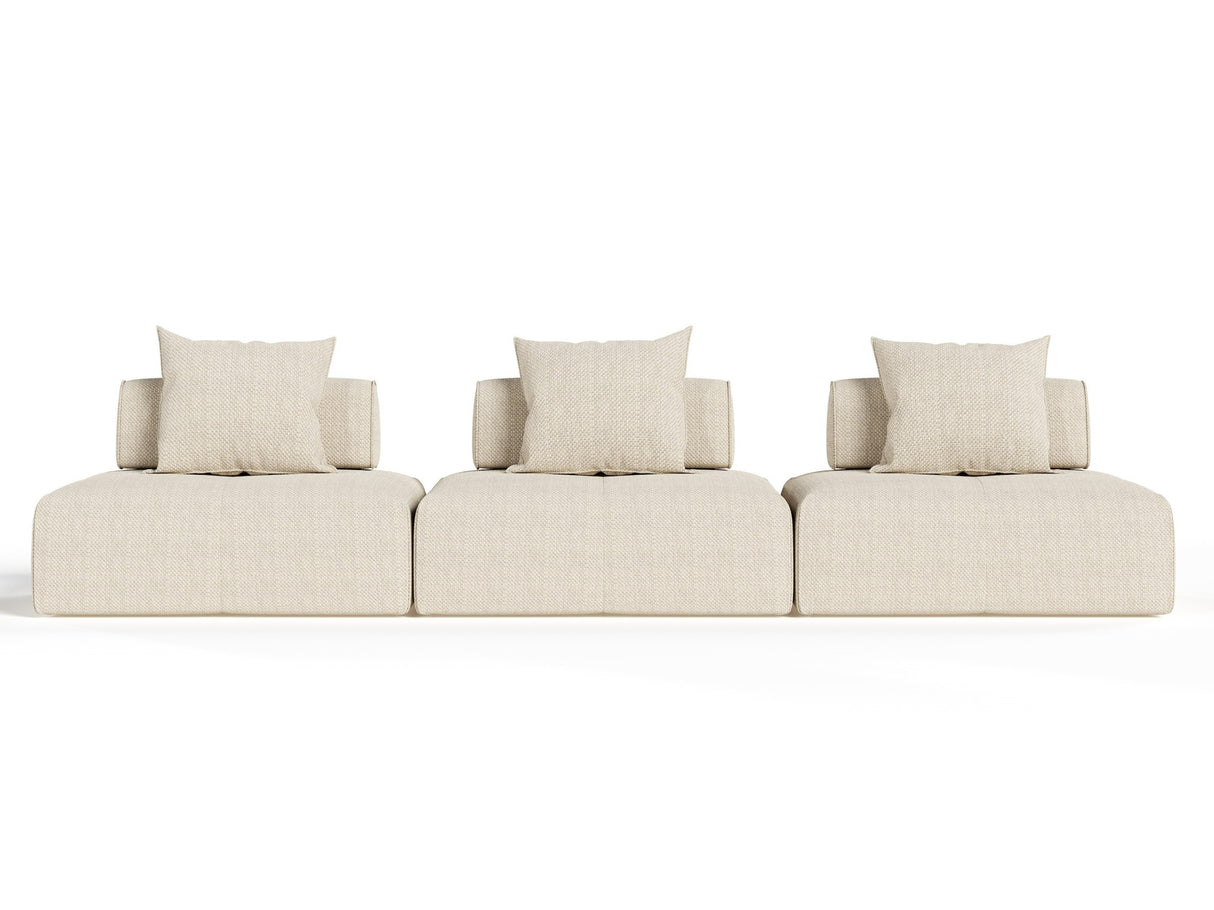 Mondo - Modern Modular Beige Fabric Sectional Sofa-3-Piece Sectional - View Image 1