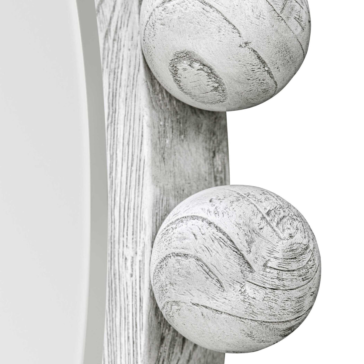 Cyra Wood Round Mirror Aged Ivory - Silver by Uttermost - View 5