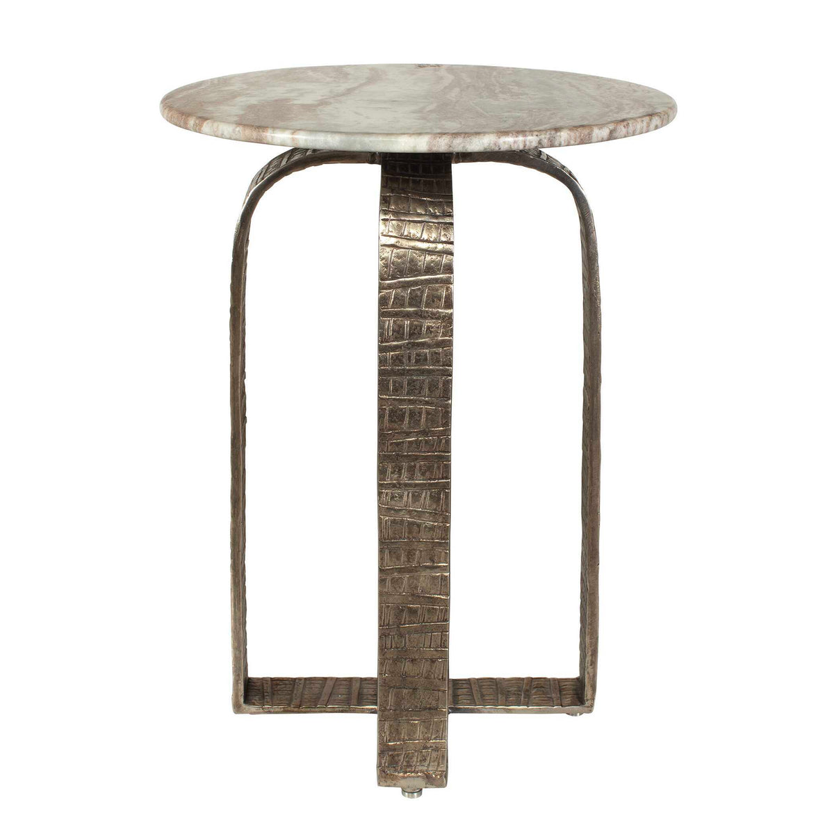 Warner Indoor-Outdoor Side Table Antiqued Champagne / White - Gold by Uttermost - View 3
