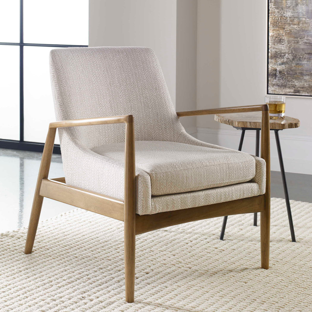 Bev Accent Chair - White / Dark Brown by Uttermost - View 8
