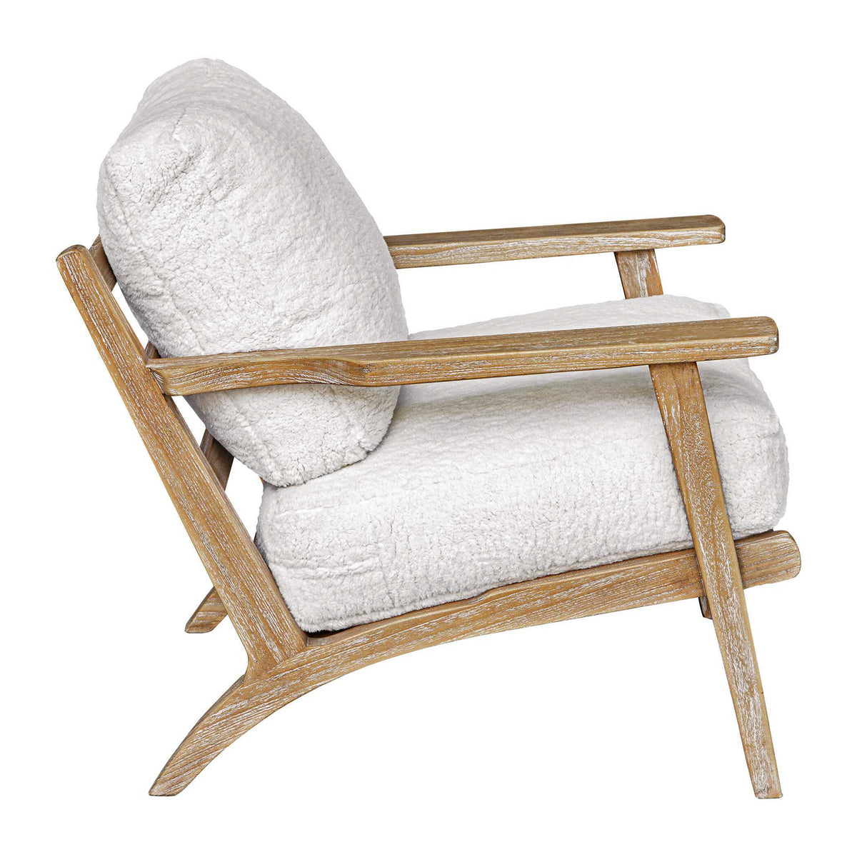 Laid Back Back Sheepskin Accent Chair - White by Uttermost - View 5