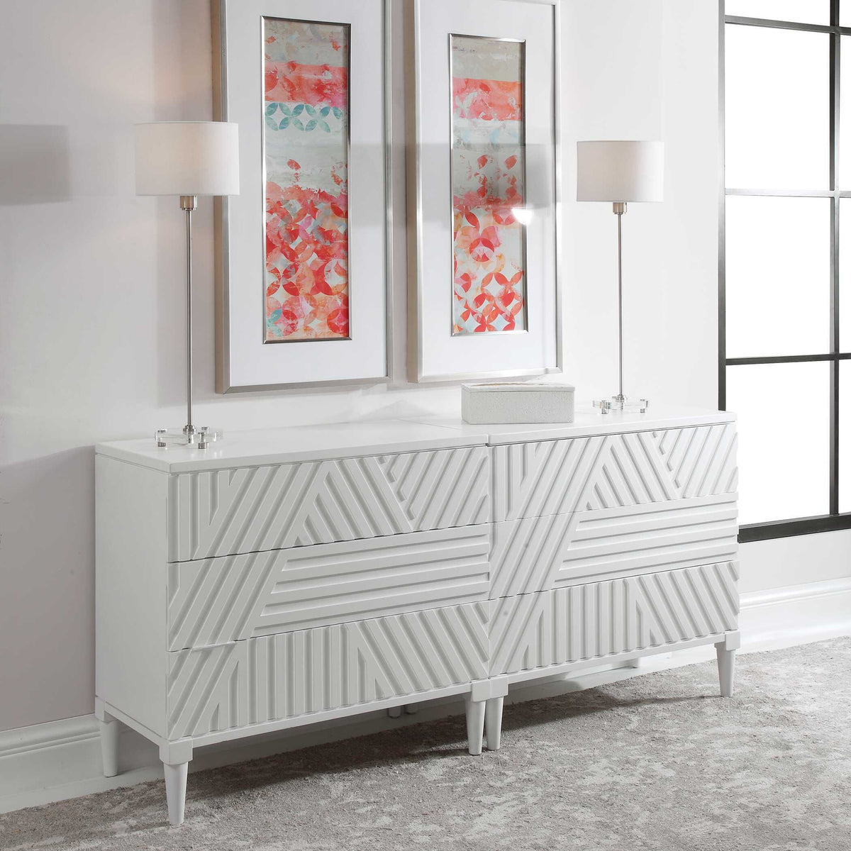 Colby Drawer Chest - White by Uttermost - View 3
