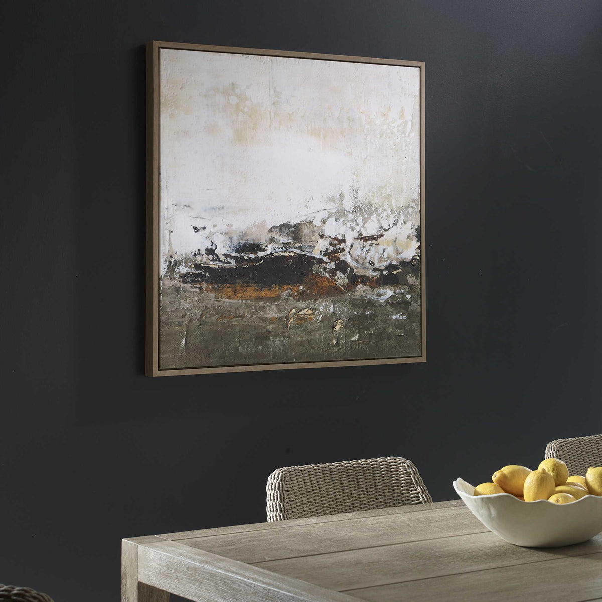 The Other Side Framed Abstract Art Black / Brown / Gray / Green / Orange / White / Yellow - Dark Gray / Beige by Uttermost - View 3