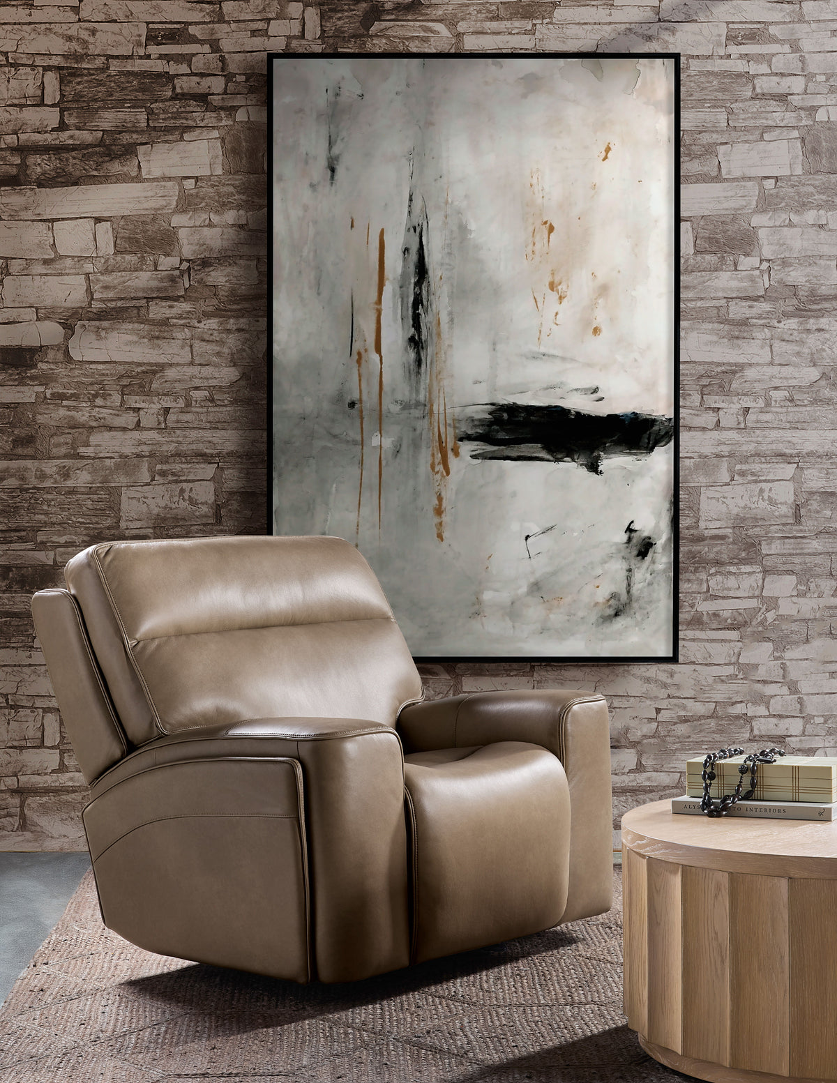 Riverton Power Gliding Recliner With Power Headrest And Lumbar - Light Brown by Hooker Furniture - View 3