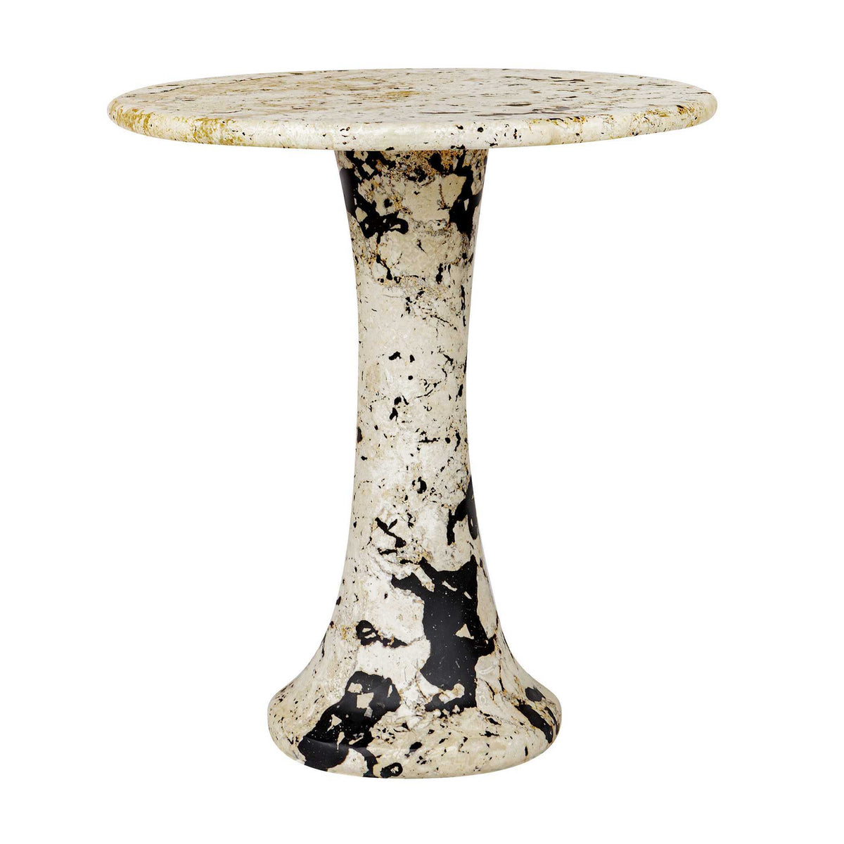 Cadas Indoor-Outdoor Stone Side Table - Black / White by Uttermost - View 4