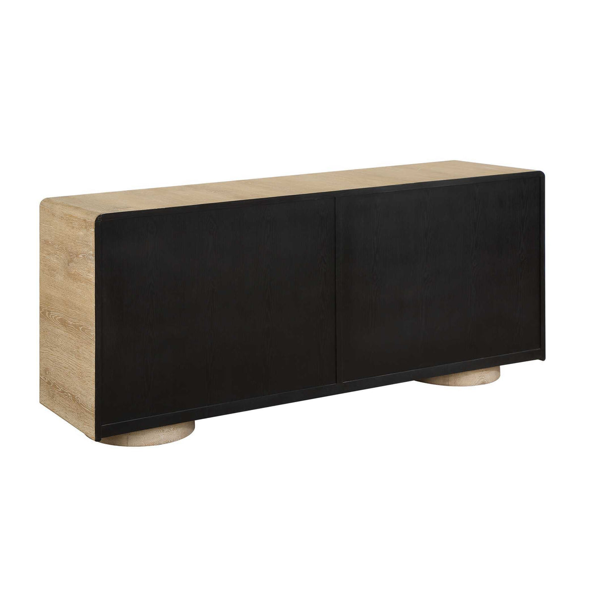 Evanston 4 Door Natural Oak Cabinet Woodtone - Light Brown by Uttermost - View 9