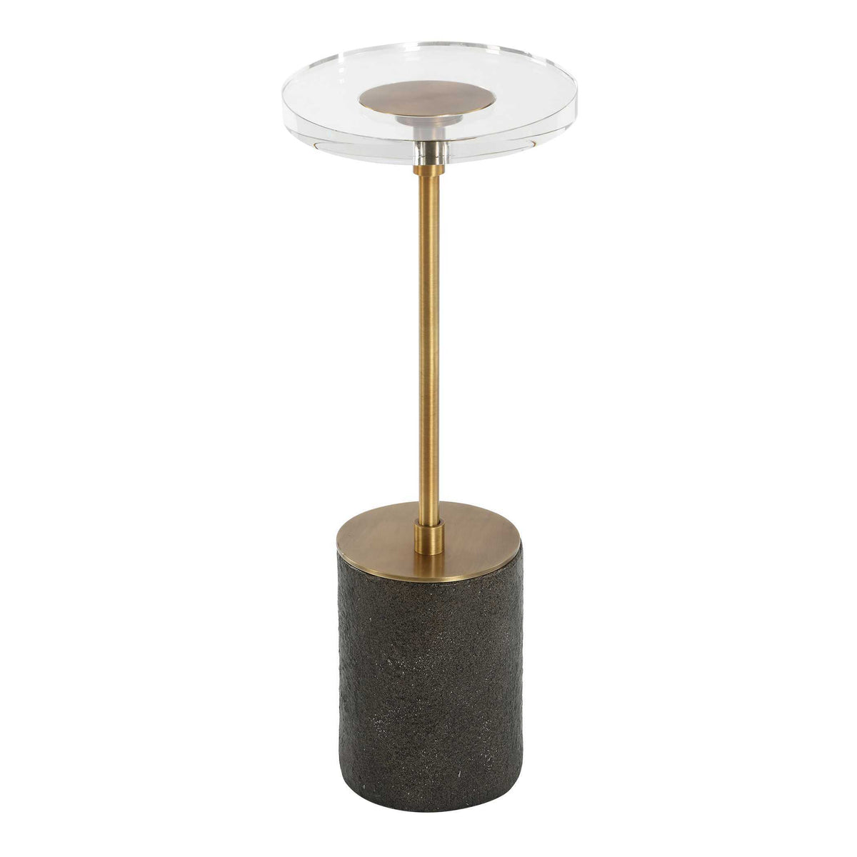 Kaufman Crystal Accent Table Black / Brass - Black / Gold by Uttermost - View 4