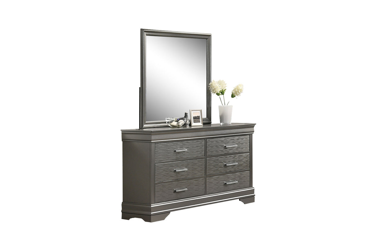 Modern Transitional 1pc Wooden Dresser Six Drawers Gray Finish Bedroom Furniture