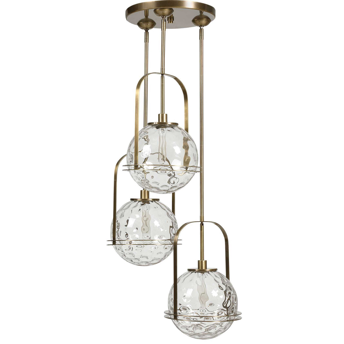 Mimas 3 Light Cluster Pendant - Gold / Silver by Uttermost - View 3