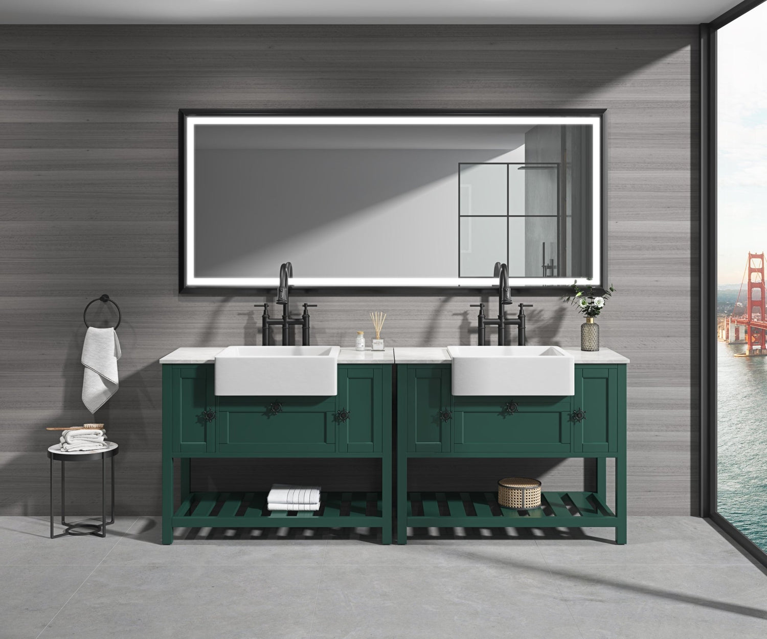 88 in. W x 38 in. H Super Bright Led Bathroom Mirror with Lights, Metal Frame Mirror Wall Mounted Lighted Vanity Mirrors for Wall, Anti Fog Dimmable Led Mirror for Makeup, Horizontal/Verti | Home Elegance USA