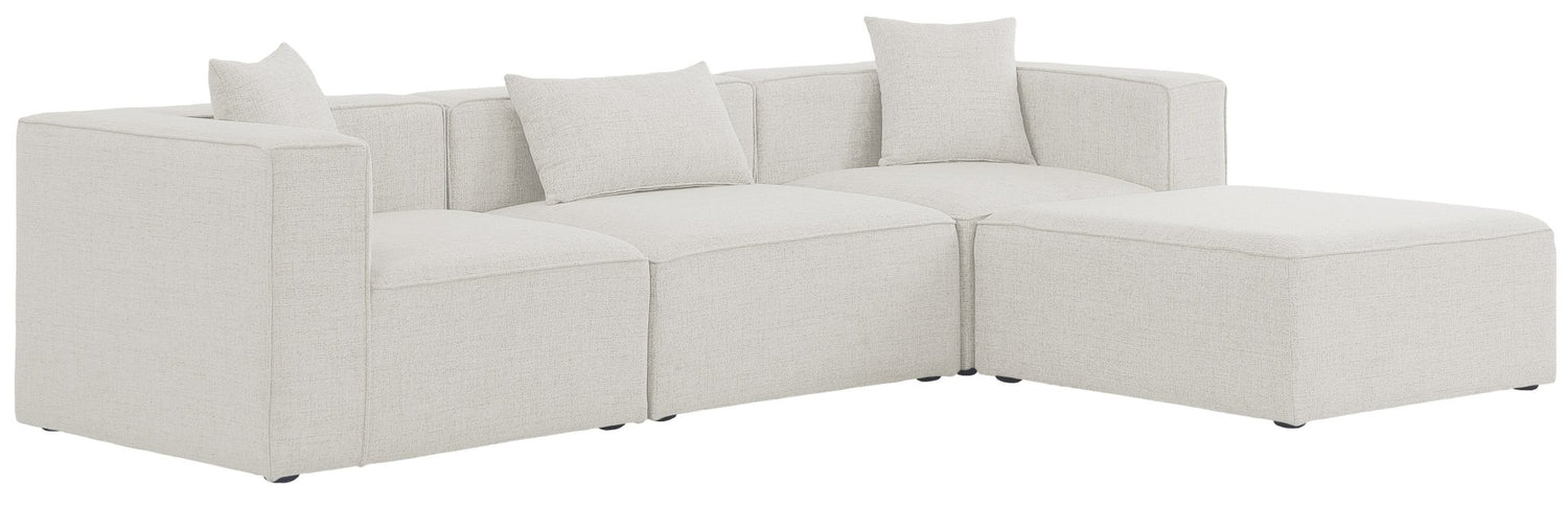 Cube - Modular Sectional 4 Piece - Cream - Fabric | Home Elegance USA