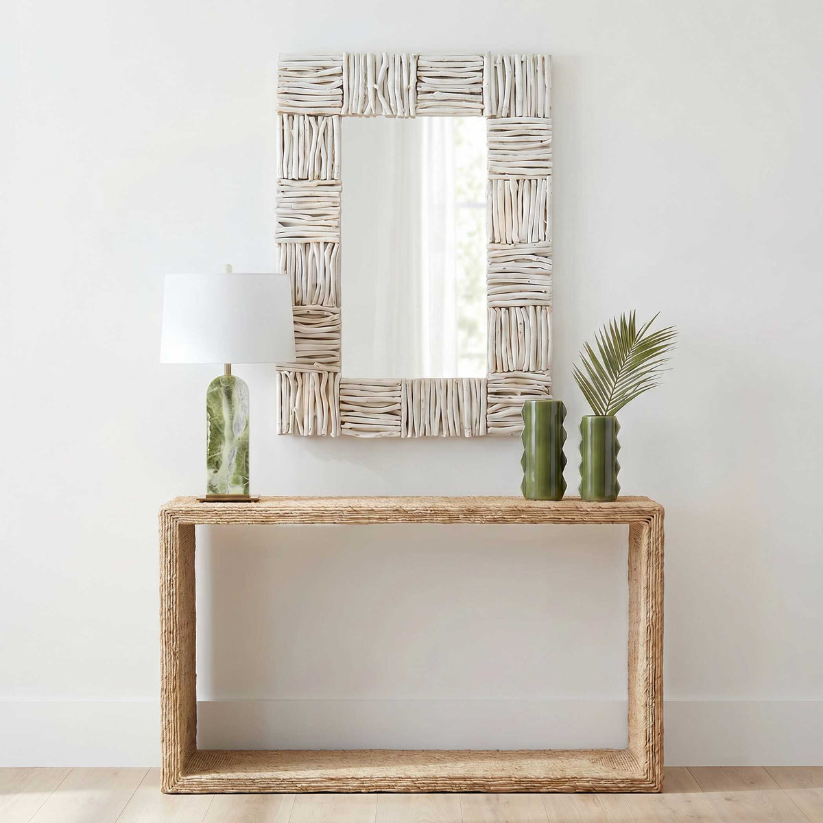 Lathey Teak Mirror Woodtone - Gray by Uttermost - View 2