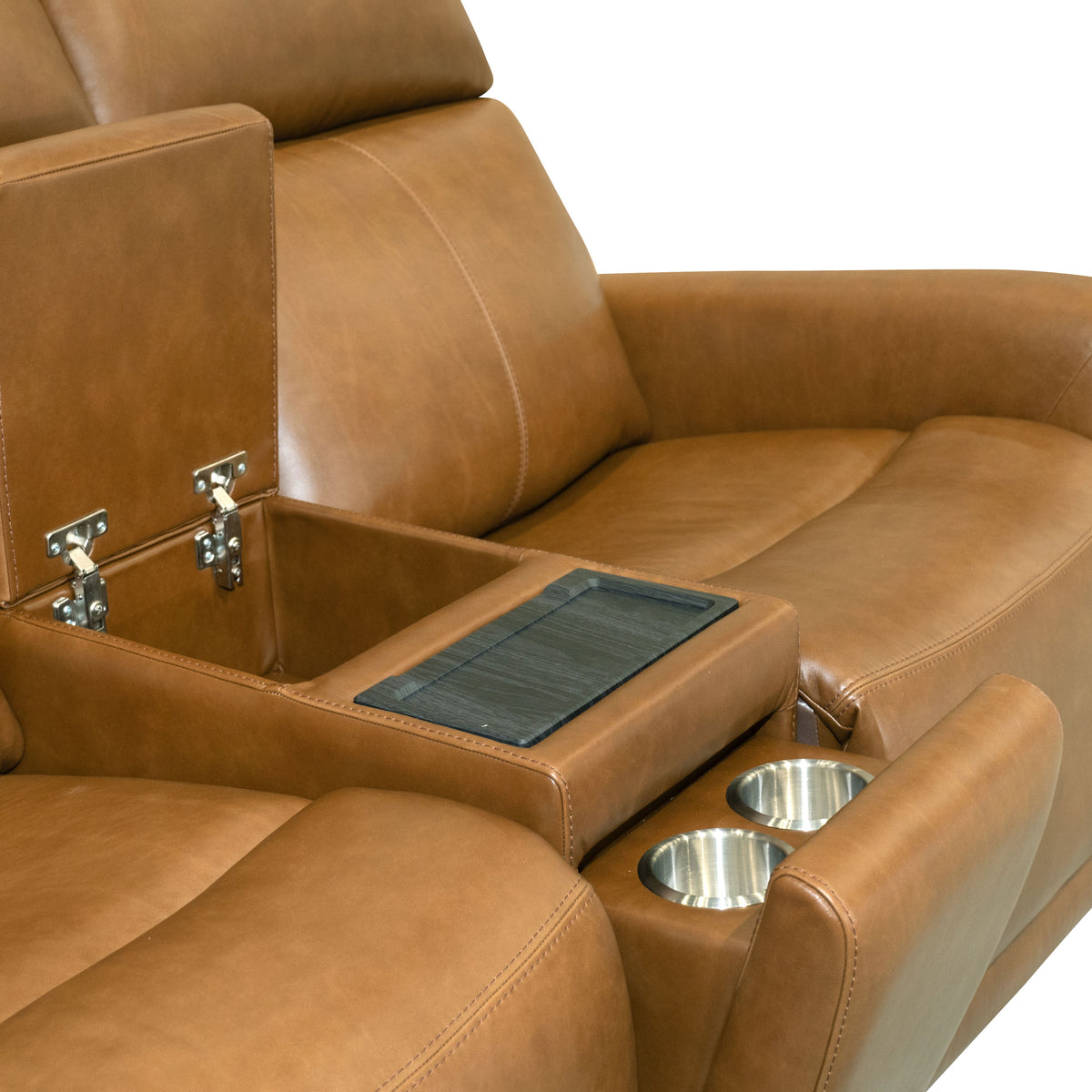 Alister Power Gliding Loveseat With Console, Power Headrests & Lumbar - Sedona | Flexsteel